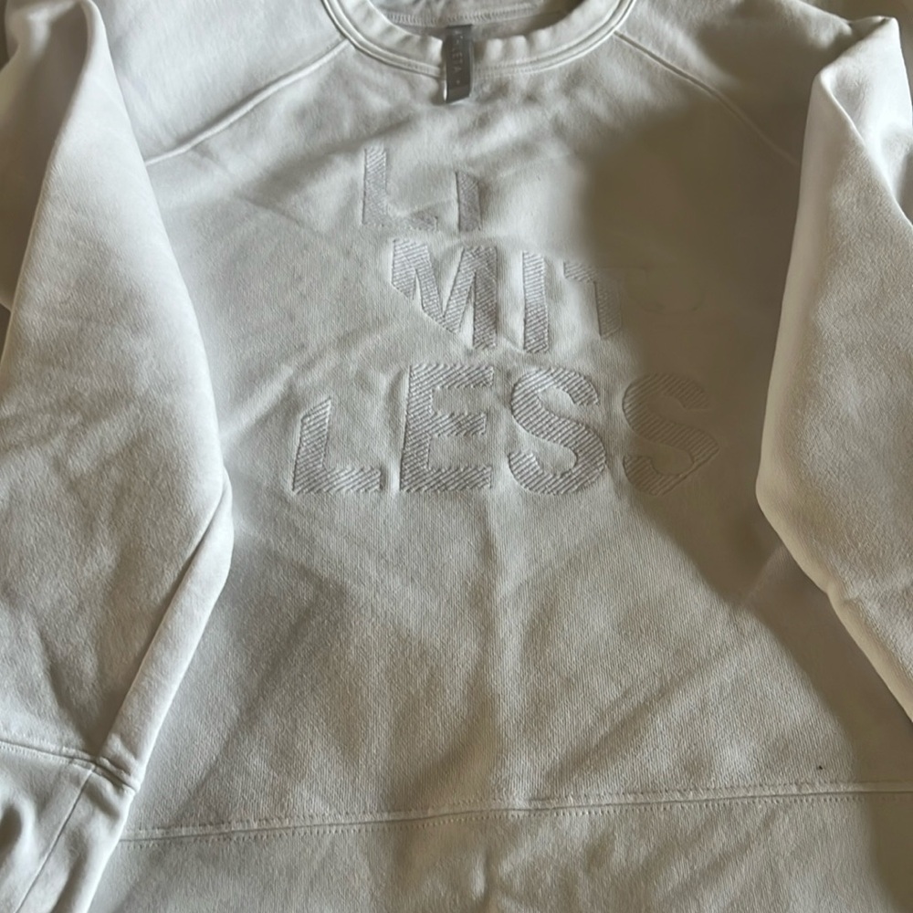 Athleta White Limitless Long Sleeve Sweatshirt